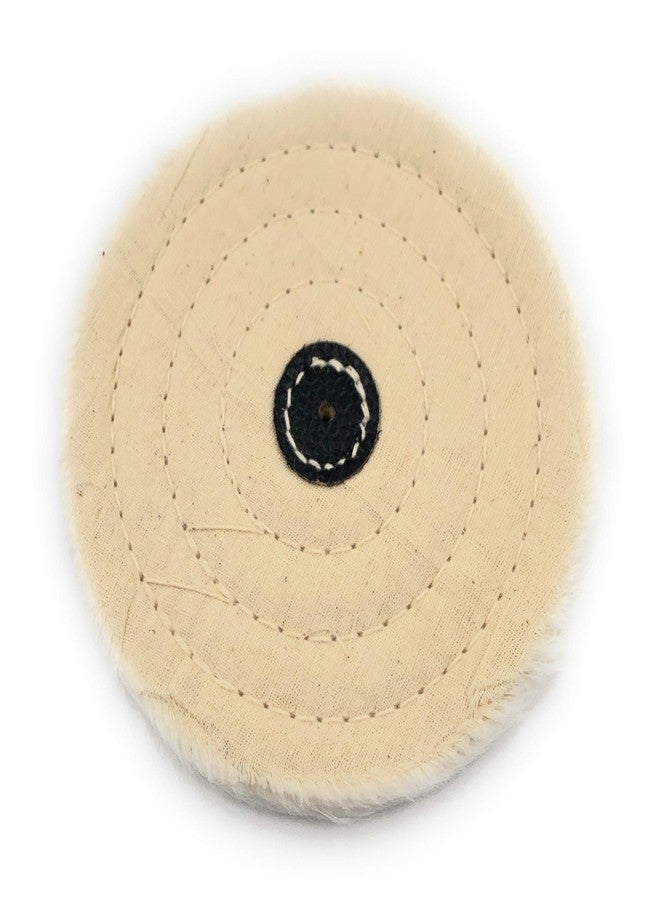 Aone Polishing White Muslin Cloth Buff 6"x50 Folds 2pcs Stitched Buffing Wheel with Leather Hub to Polish & Buff Gold, Silver & Other Metals for Jewellery, Watchmaking, Hobby Craft for Bench Grinder - Image 3